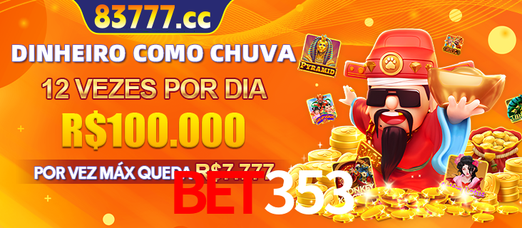 Banner do programa de recompensas Recomende para amigos do bet353, detalhando os bônus por convidar amigos, com prêmios que chegam a R$288.888.